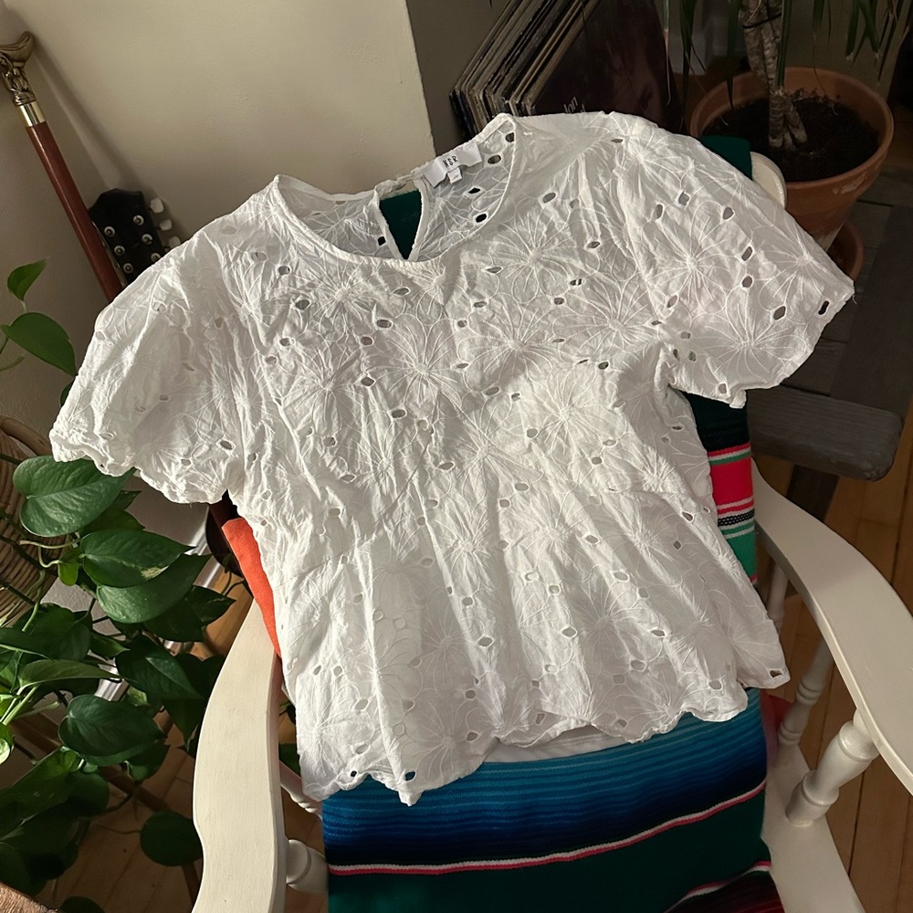 NSR Eyelet Peplum Blouse